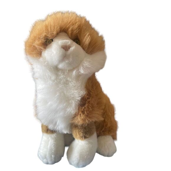 American Wego Toy White & Tan 13" Sitting Maltese Cat Plush Stuffed Animal - Picture 11 of 14